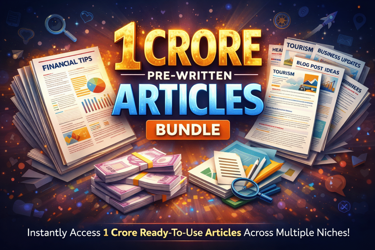 1 Crore pre-written articles bundle for blogging, SEO, affiliate marketing and content websites by Mega Digital Shop