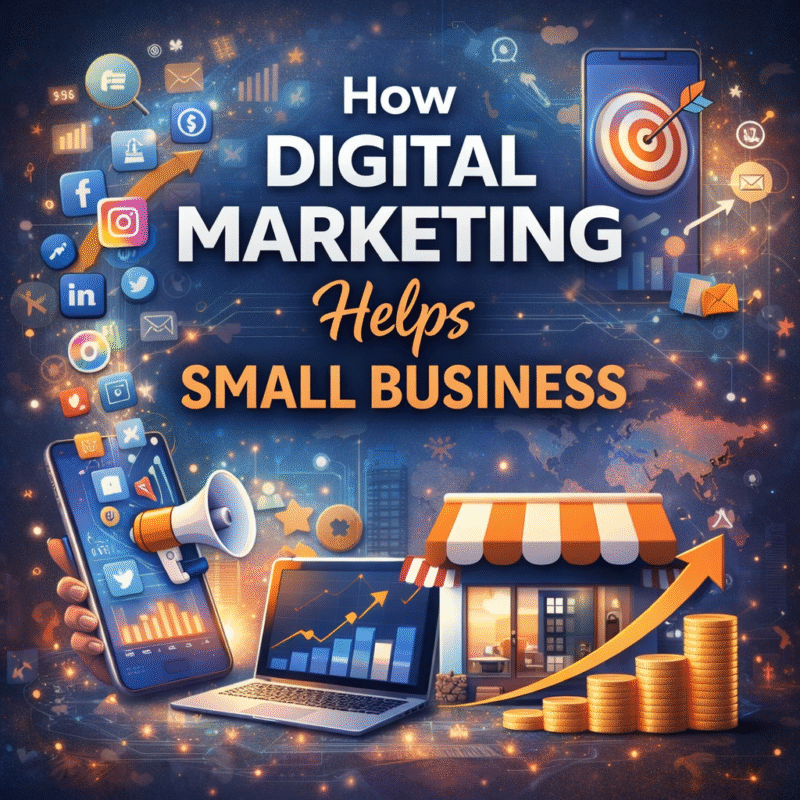 How digital marketing helps small businesses grow with SEO, social media, online ads and branding strategies