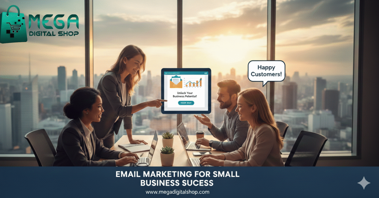 email marketing analytics dashboard showing small business campaign performance and growth